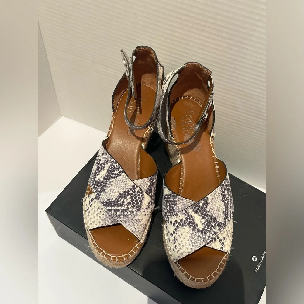Franco Sarto Snakeskin Patterned Women's wedge  Sandals - Picture 2 of 14